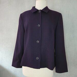 Vintage Talbots Purple 100% Wool Blazer | Made in USA | Size 14